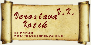 Veroslava Kotik vizit kartica